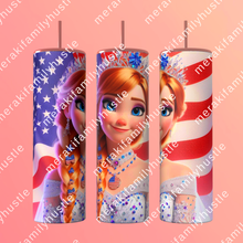 Load image into Gallery viewer, American flag with girl
