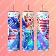 Load image into Gallery viewer, American flag with girl
