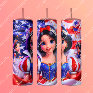 American flag with girl